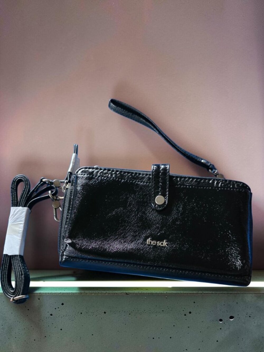 NEW THE SAK "IRIS"  Crossbody Black Leather Purse/Shoulder/Wristlet